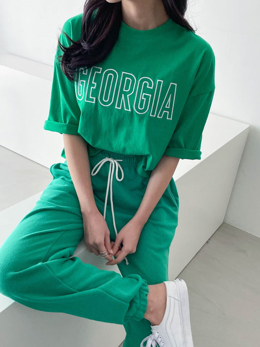 2Set Crop Top T-shirts with Track Pants