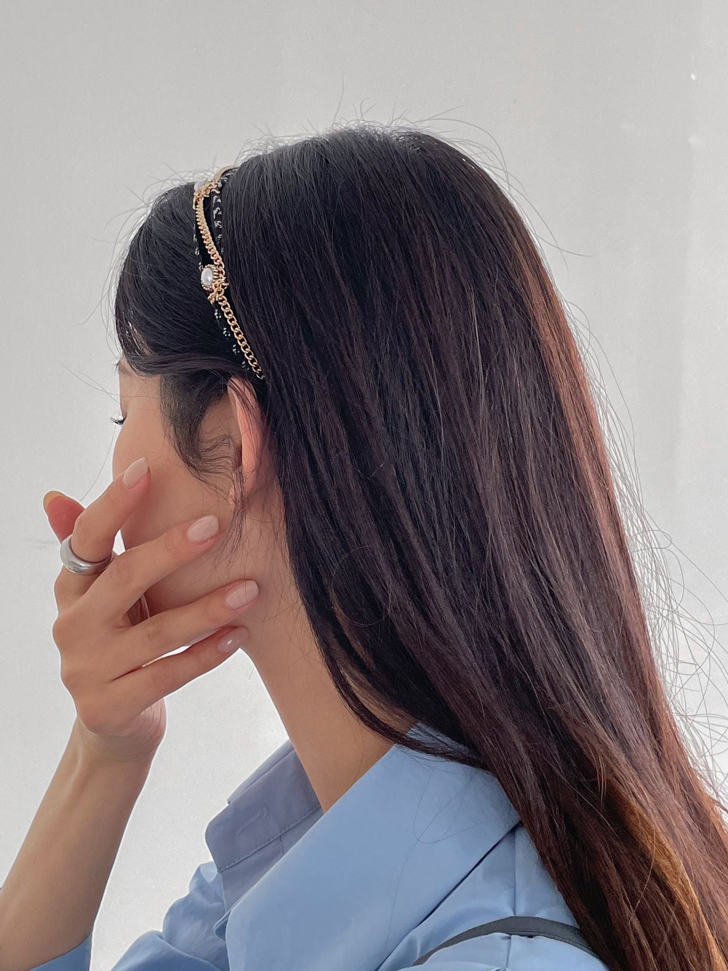 Pearl Chain Fabric Headband