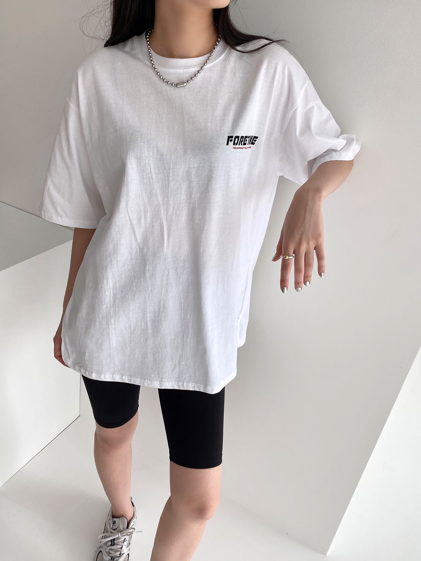 Foretime Print Overfit Short sleeve T-shirts