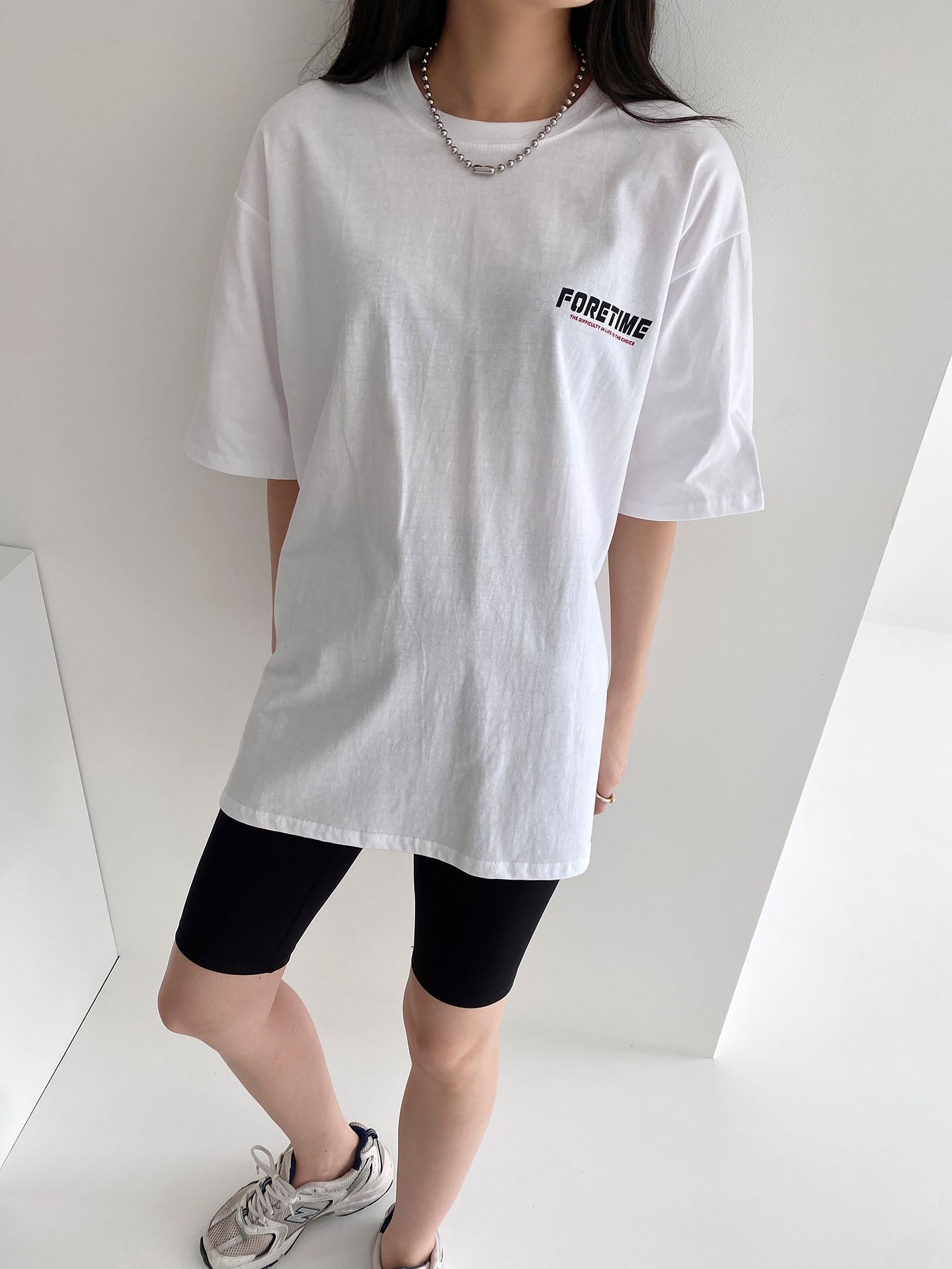 Foretime Print Overfit Short sleeve T-shirts