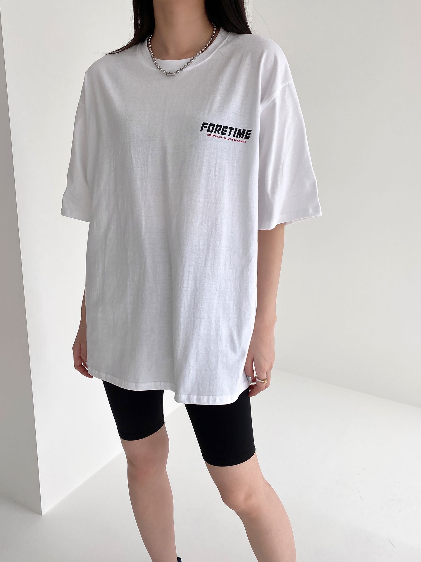 Foretime Print Overfit Short sleeve T-shirts