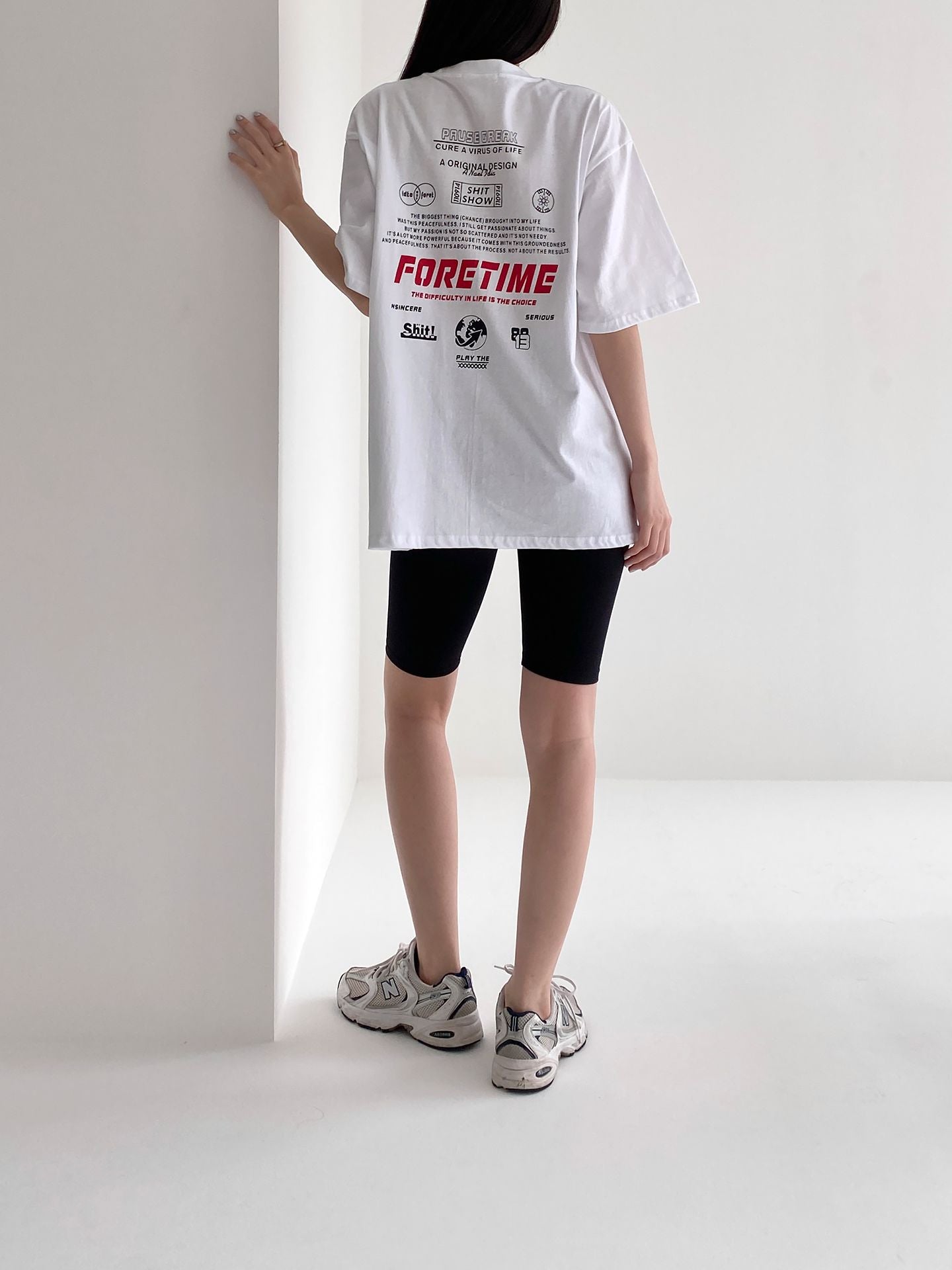 Foretime Print Overfit Short sleeve T-shirts