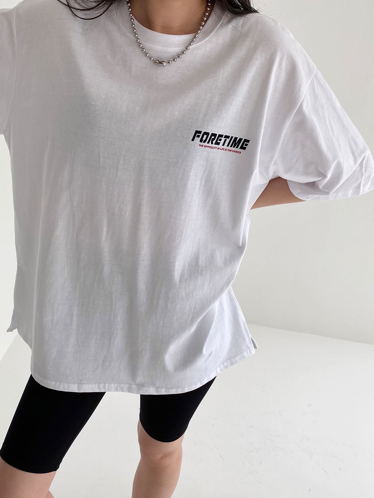 Foretime Print Overfit Short sleeve T-shirts