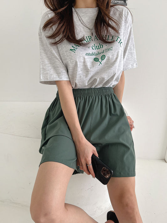 Tennis Club Print T-shirts Short Sleeve