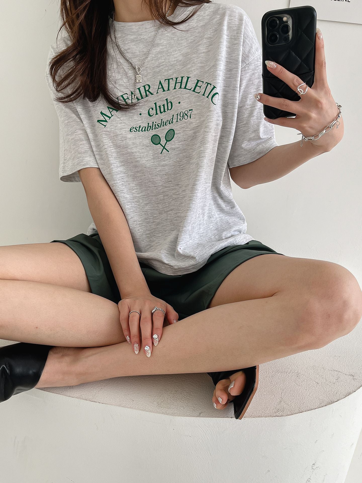 Tennis Club Print T-shirts Short Sleeve