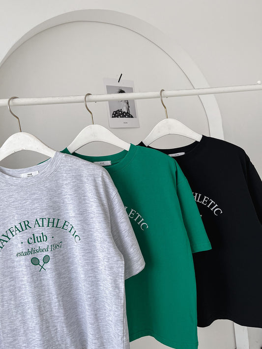 Tennis Club Print T-shirts Short Sleeve