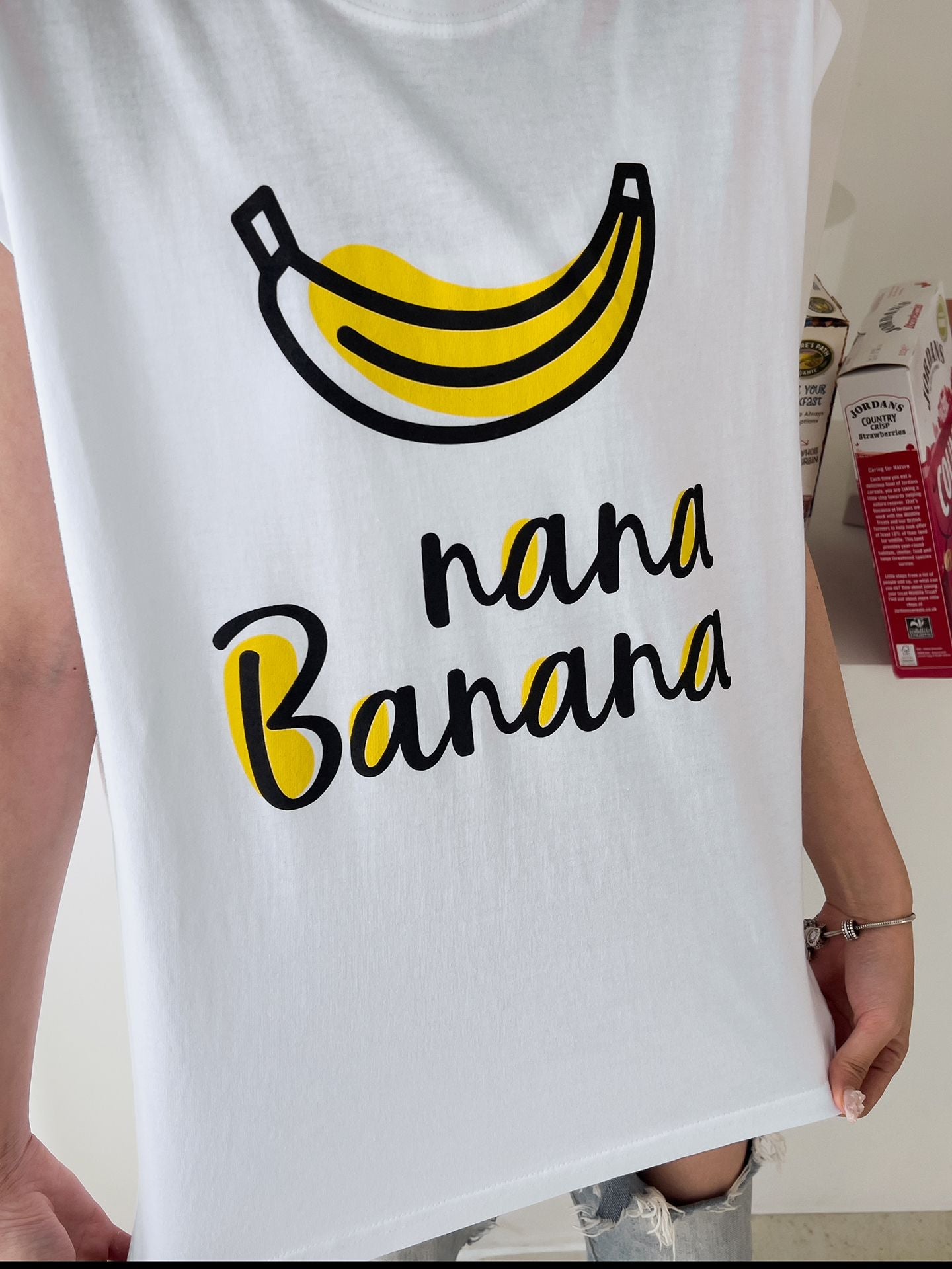 Banana Print Sleeveless Top Cotton T-shirts