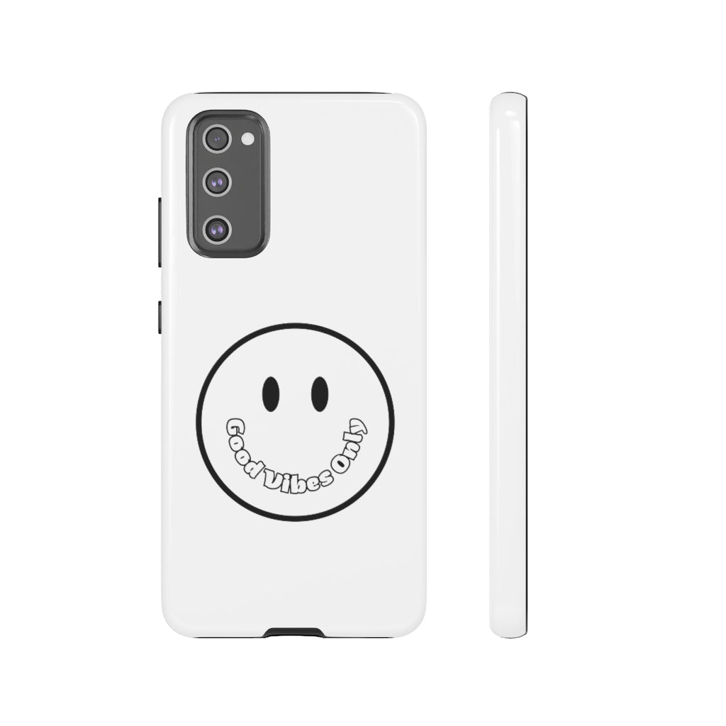 Smiley Happy Face Good Vibes Only Message Printed Phone Case