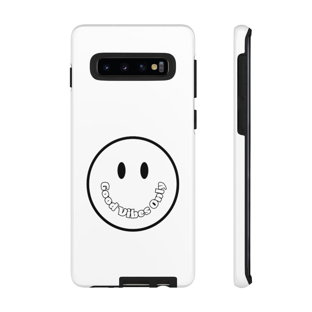 Smiley Happy Face Good Vibes Only Message Printed Phone Case