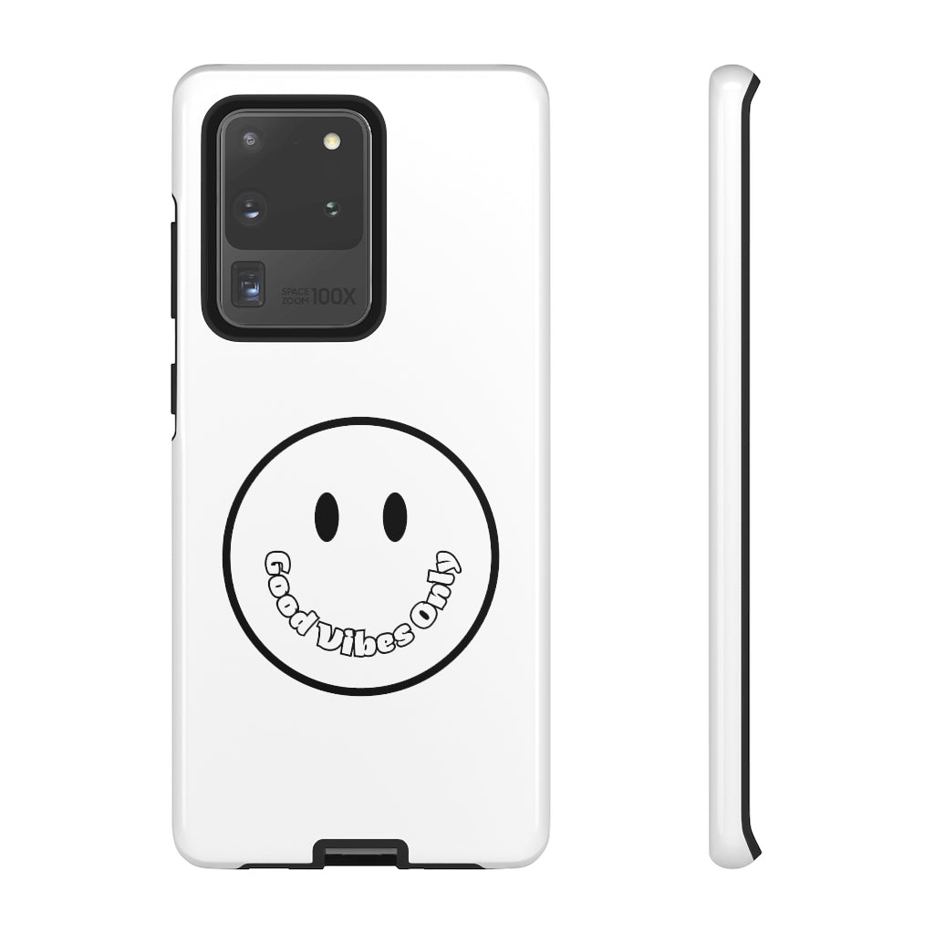 Smiley Happy Face Good Vibes Only Message Printed Phone Case