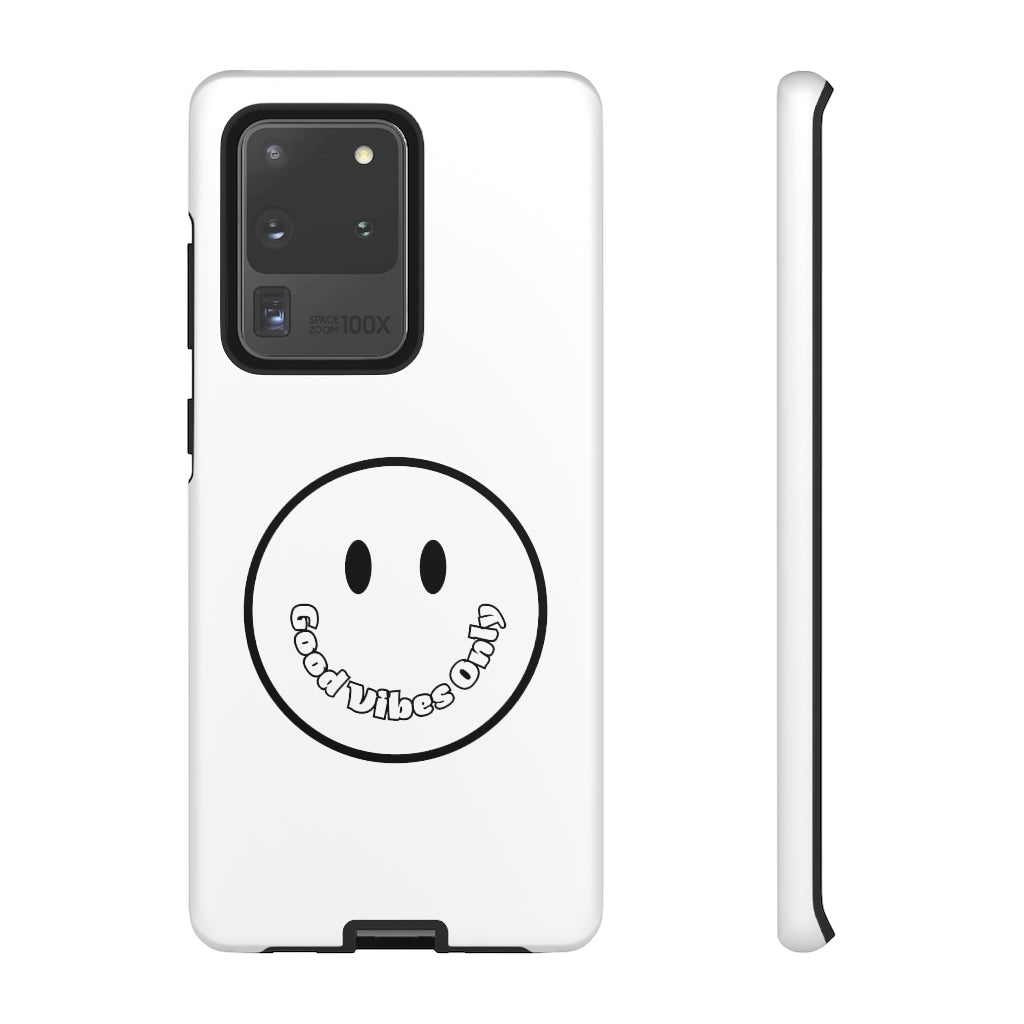 Smiley Happy Face Good Vibes Only Message Printed Phone Case