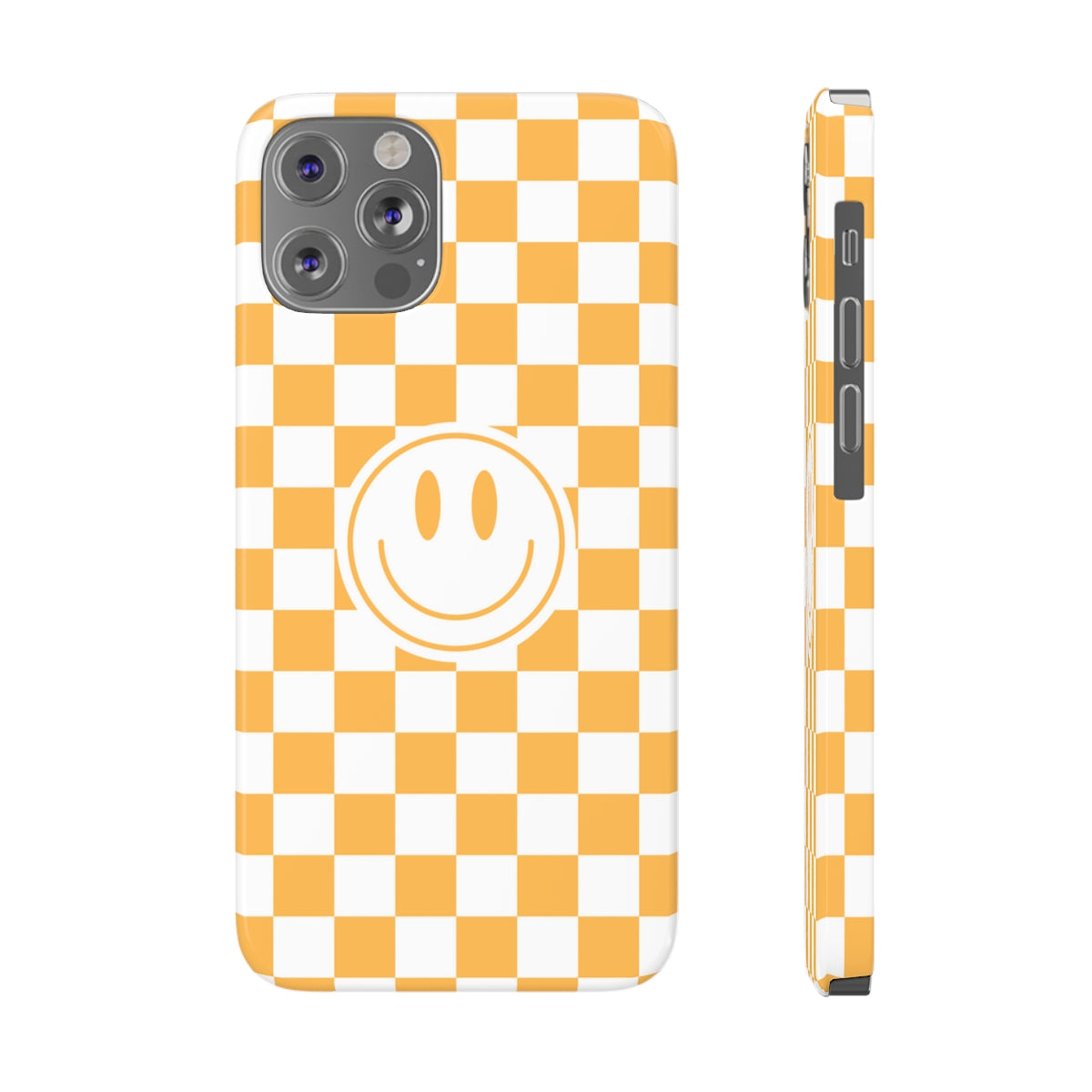 Checkered Board Smiley Happy Face / Slim Phone Cases, Case-Mate / Yellow