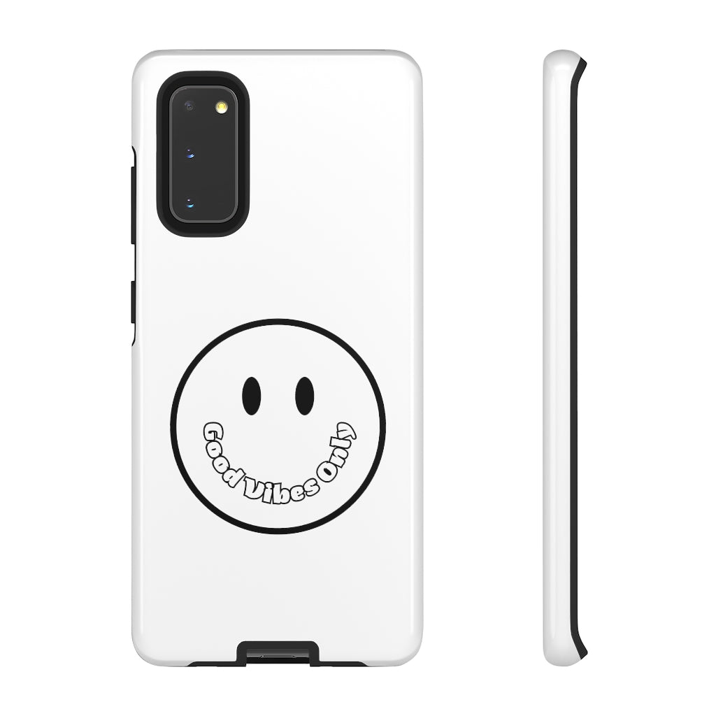 Smiley Happy Face Good Vibes Only Message Printed Phone Case