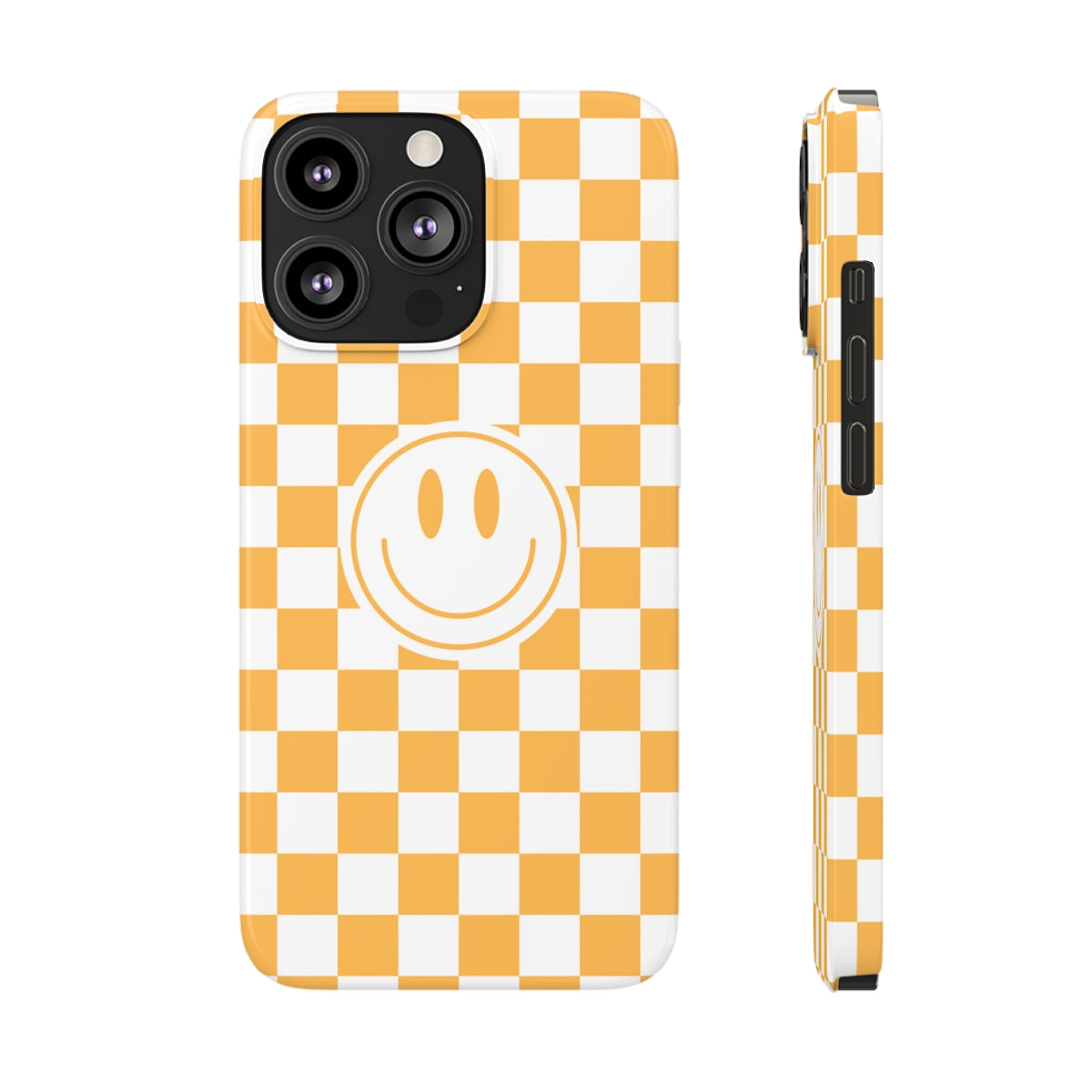 Checkered Board Smiley Happy Face / Slim Phone Cases, Case-Mate / Yellow