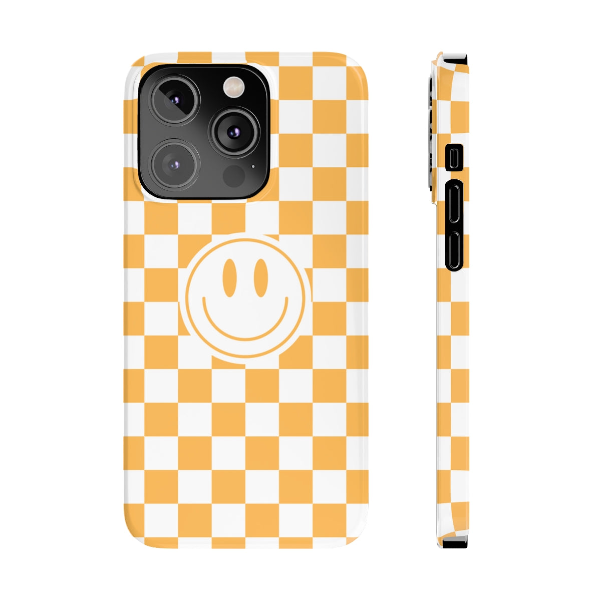 Checkered Board Smiley Happy Face / Slim Phone Cases, Case-Mate / Yellow