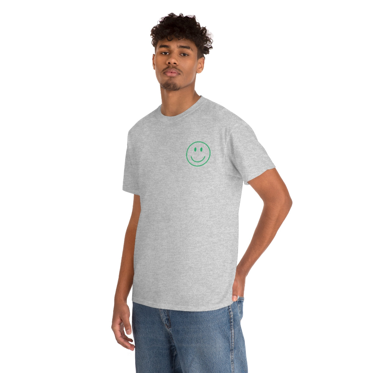 Keep On Smiling / T-shirt Unisex Heavy Cotton Tee / Green