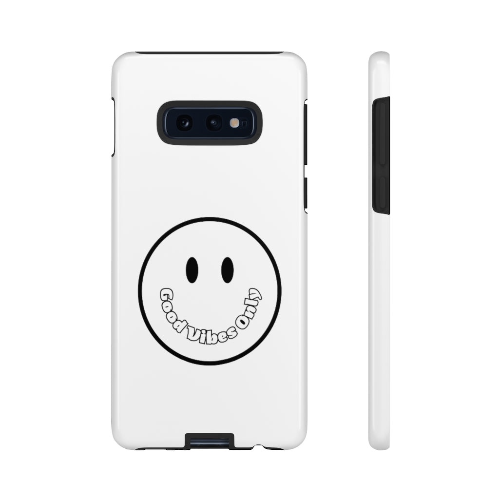 Smiley Happy Face Good Vibes Only Message Printed Phone Case