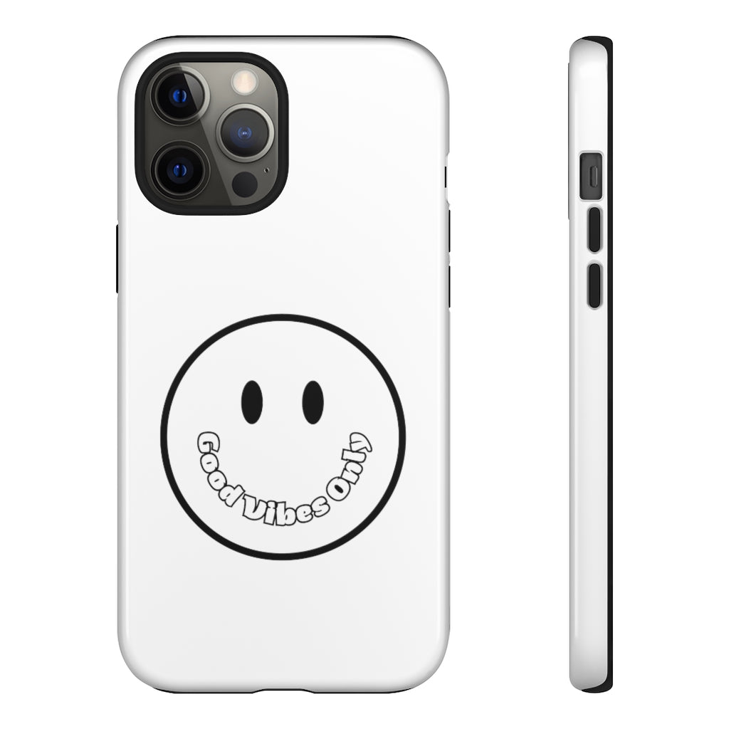 Smiley Happy Face Good Vibes Only Message Printed Phone Case