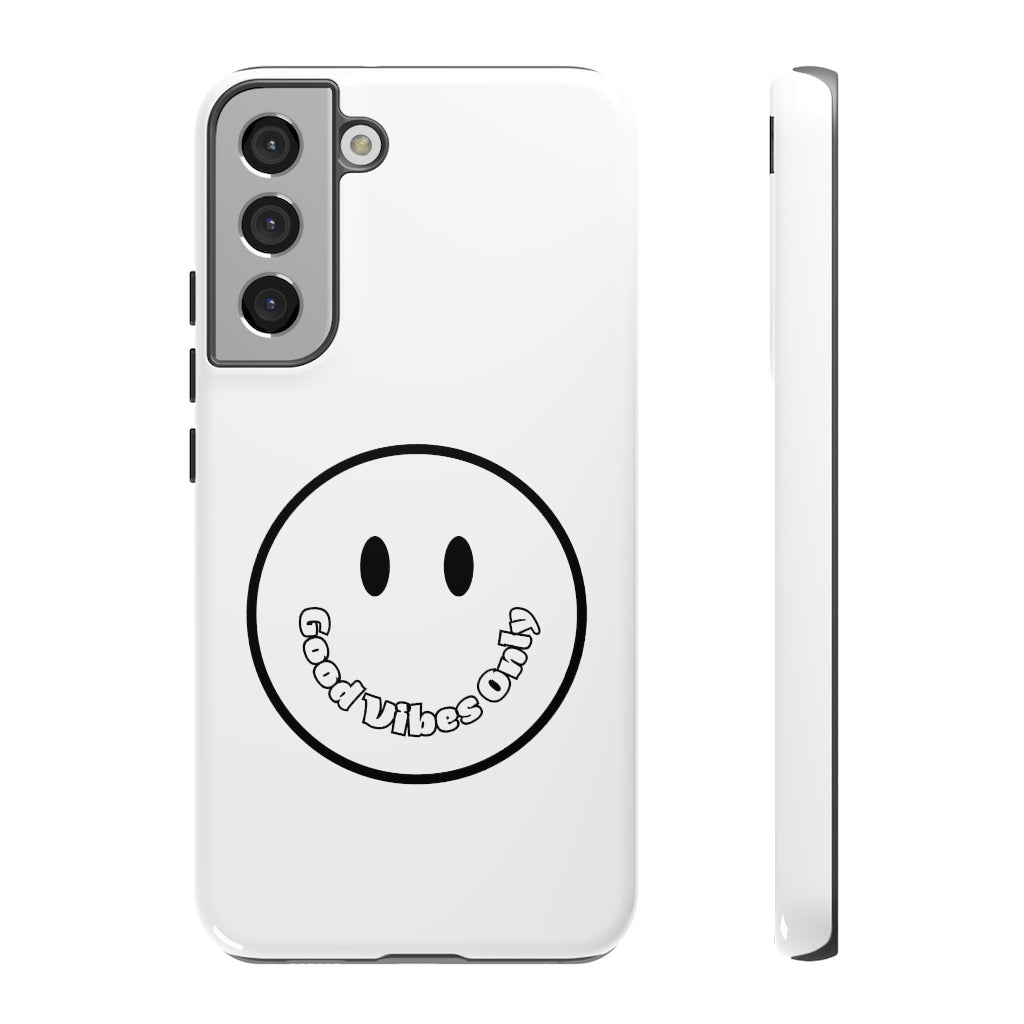 Smiley Happy Face Good Vibes Only Message Printed Phone Case