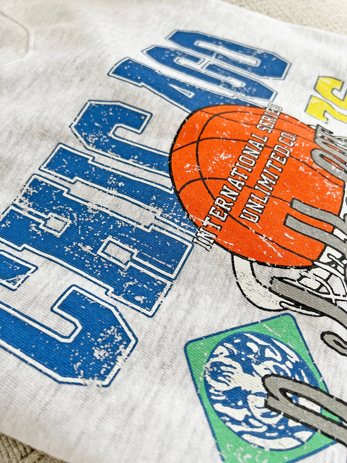 Chicago Basketball Vintage Oversized Cotton Sweatshirts