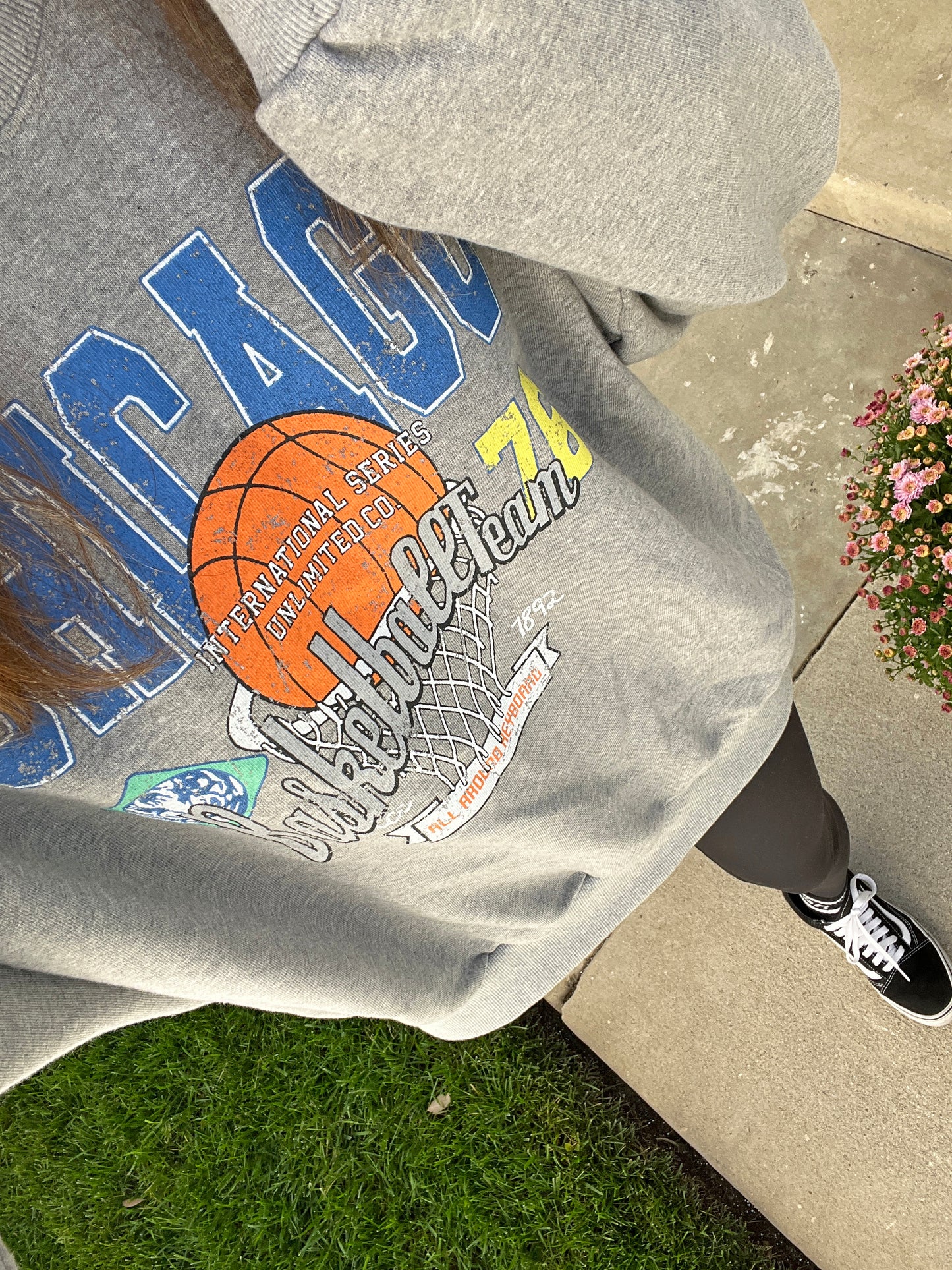 Chicago Basketball Vintage Oversized Cotton Sweatshirts