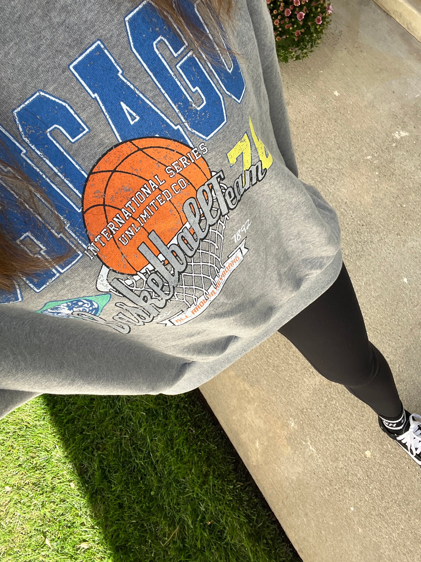 Chicago Basketball Vintage Oversized Cotton Sweatshirts