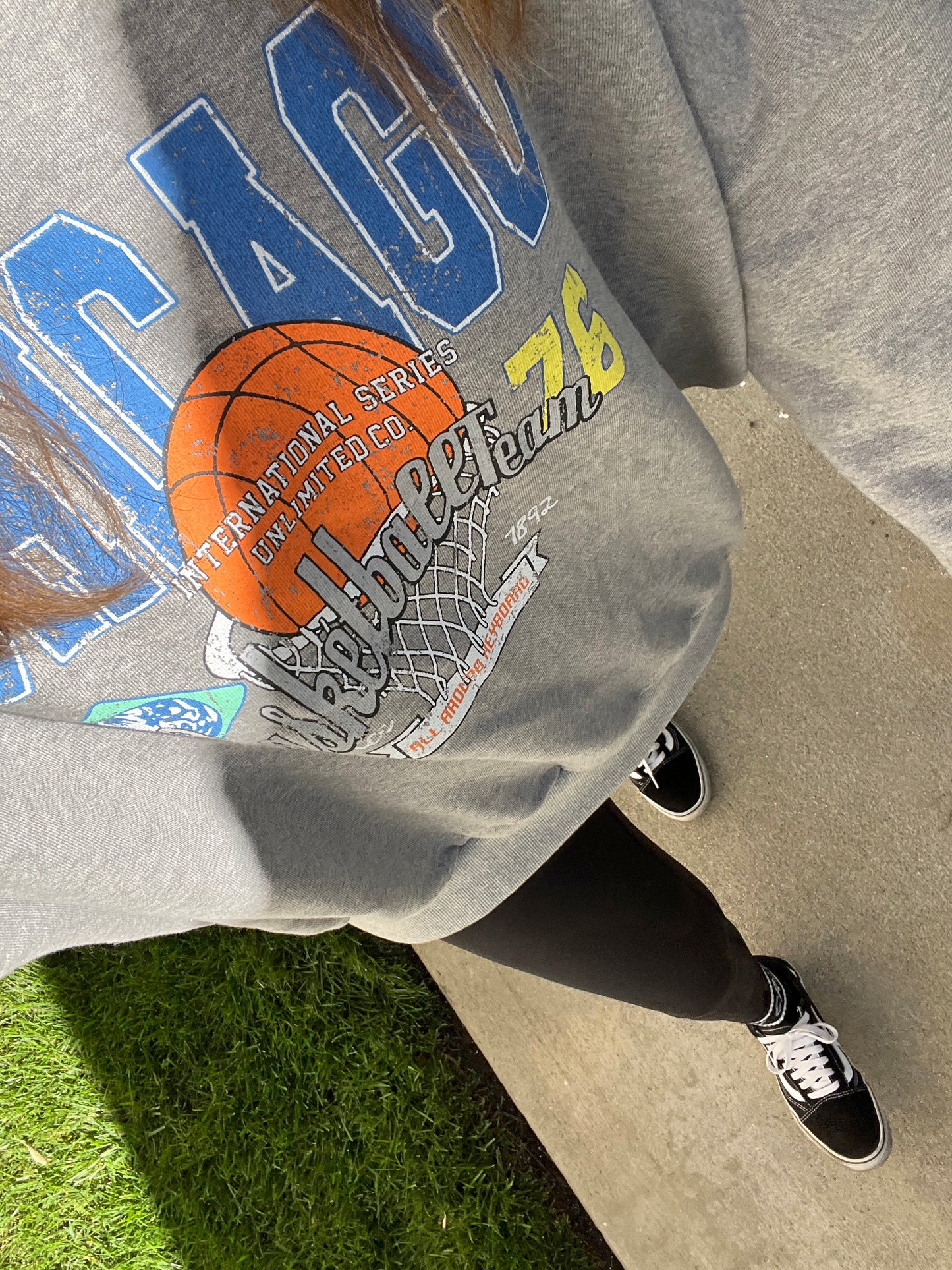 Chicago Basketball Vintage Oversized Cotton Sweatshirts