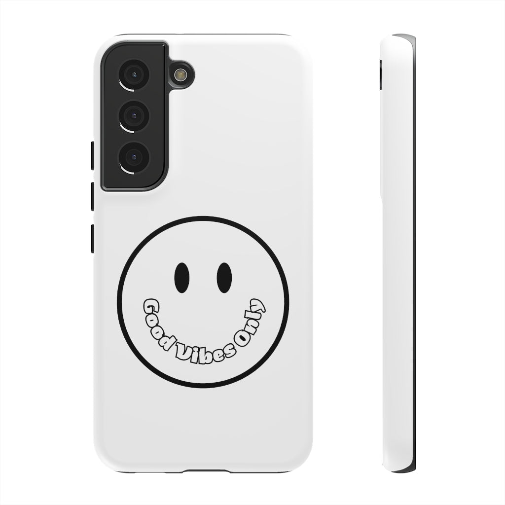 Smiley Happy Face Good Vibes Only Message Printed Phone Case