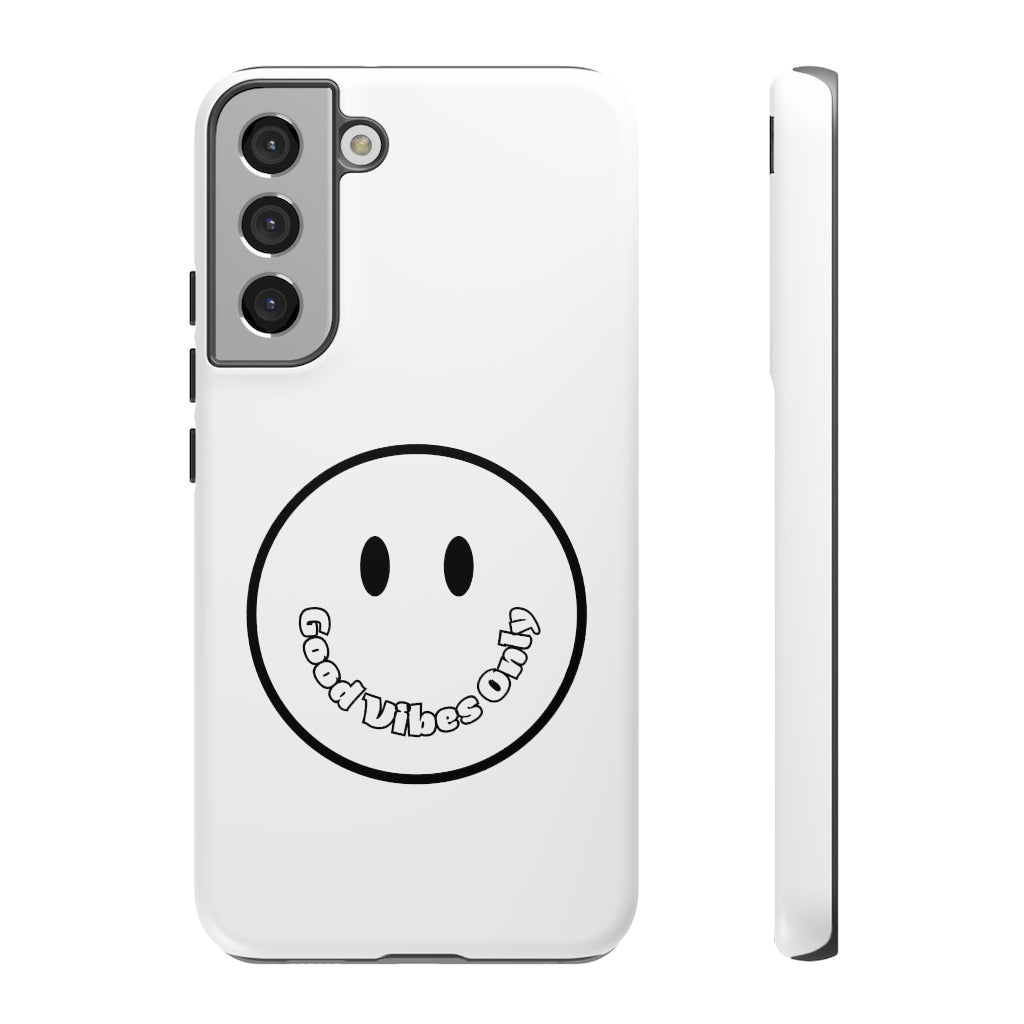 Smiley Happy Face Good Vibes Only Message Printed Phone Case