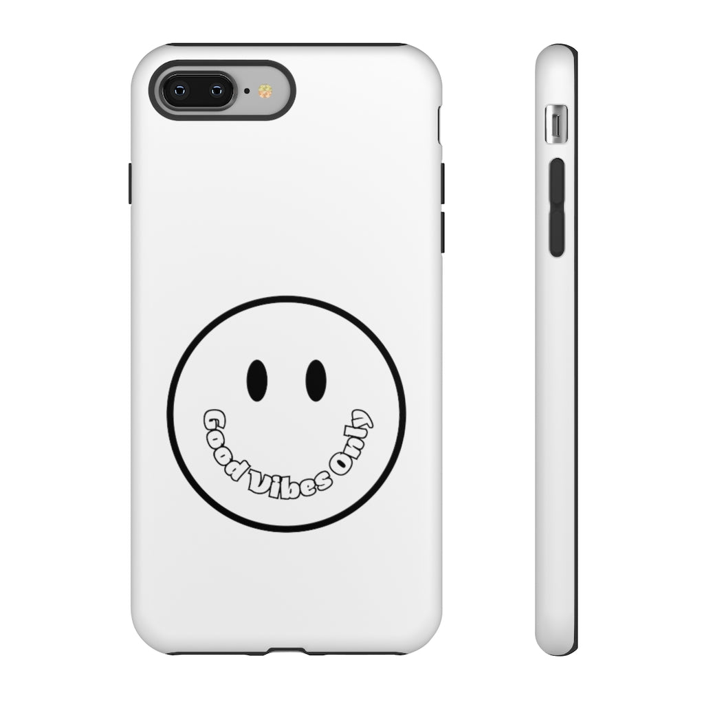 Smiley Happy Face Good Vibes Only Message Printed Phone Case