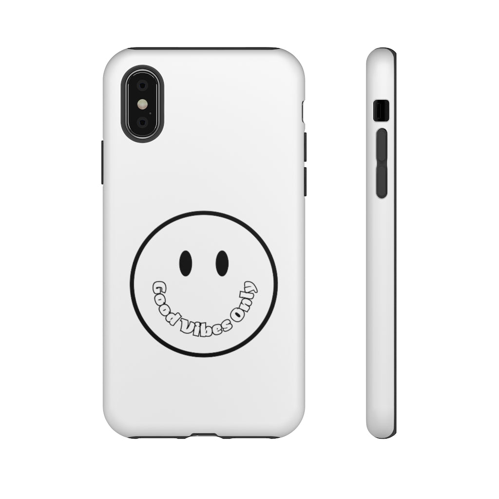 Smiley Happy Face Good Vibes Only Message Printed Phone Case