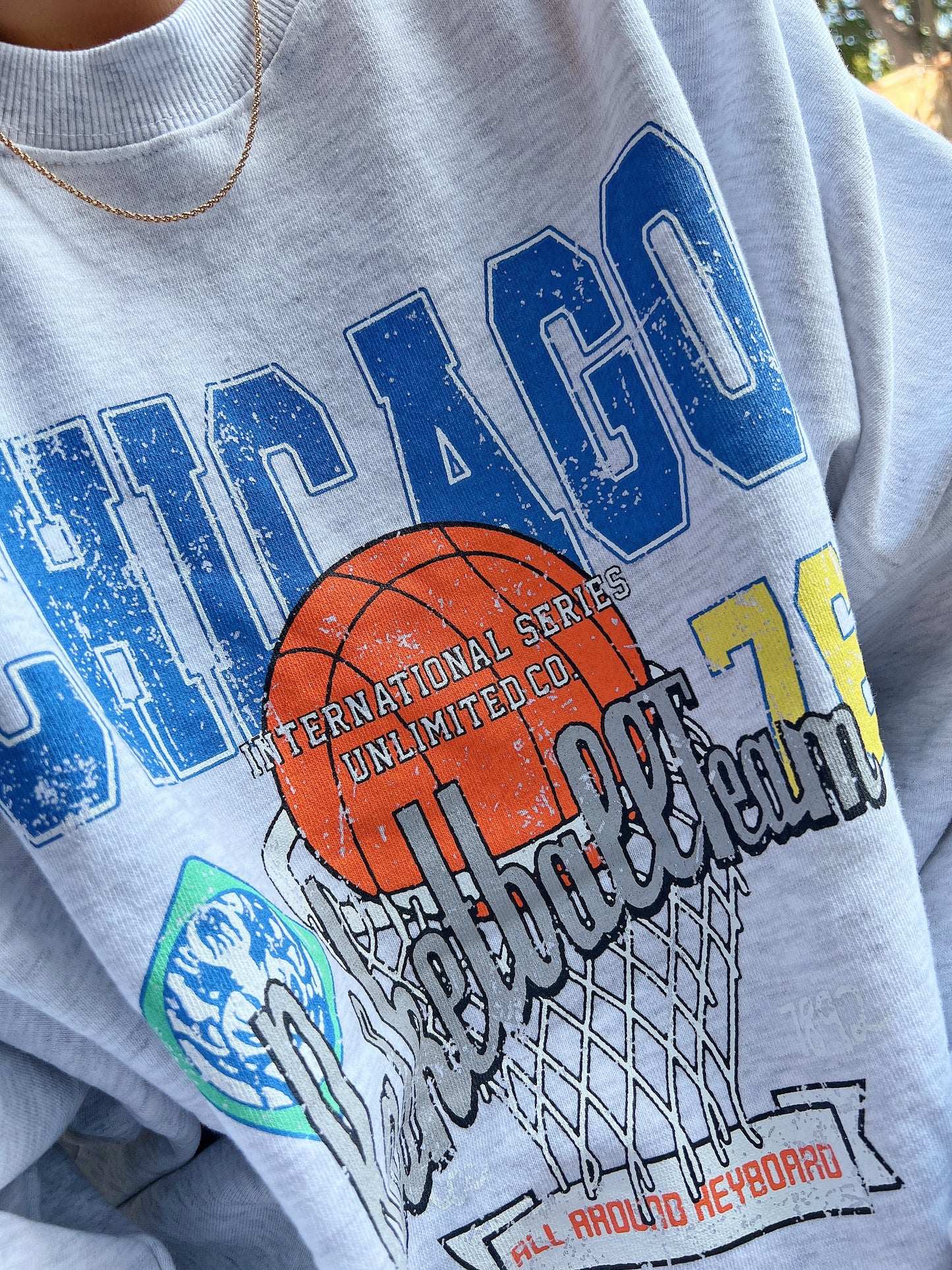 Chicago Basketball Vintage Oversized Cotton Sweatshirts