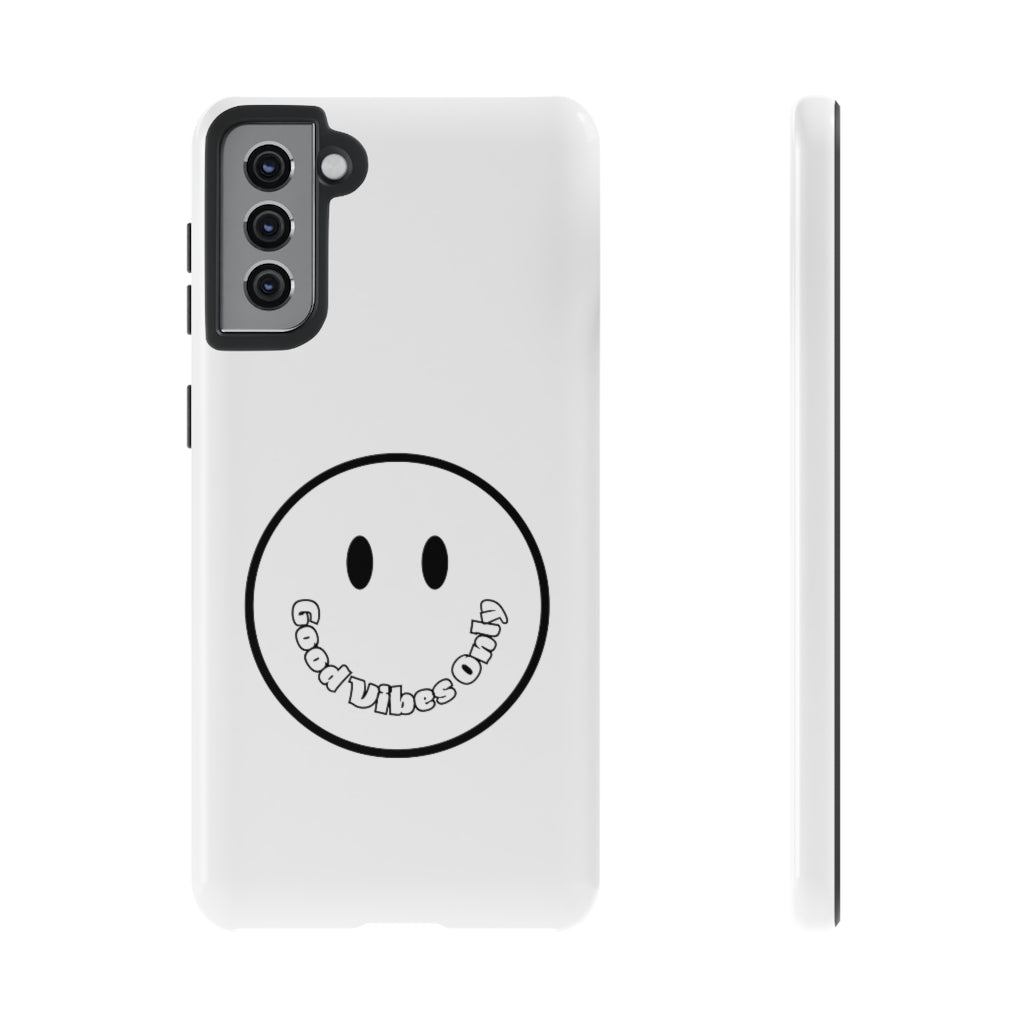 Smiley Happy Face Good Vibes Only Message Printed Phone Case