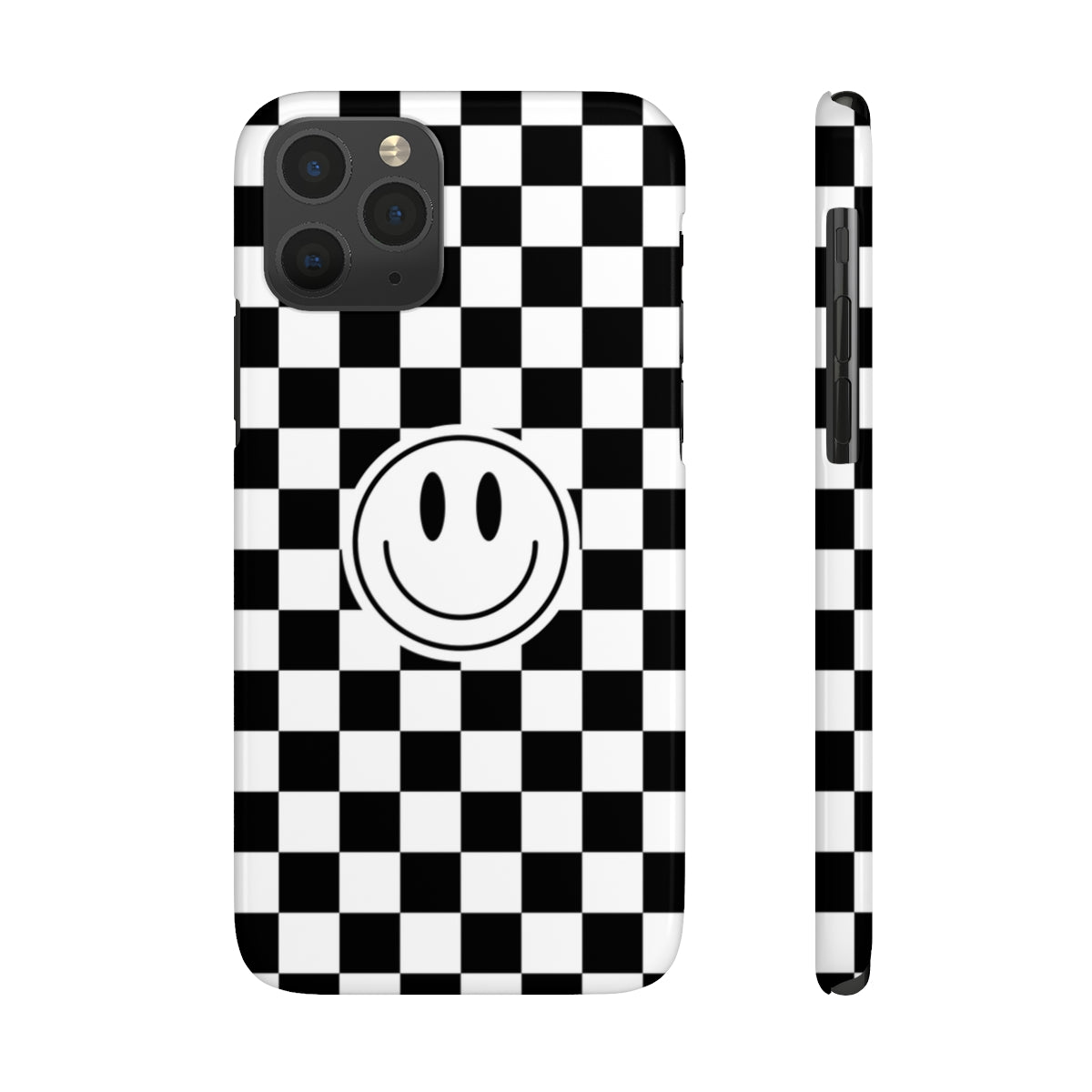 Checkered Board Smiley Happy Face / Slim Phone Cases, Case-Mate / Black