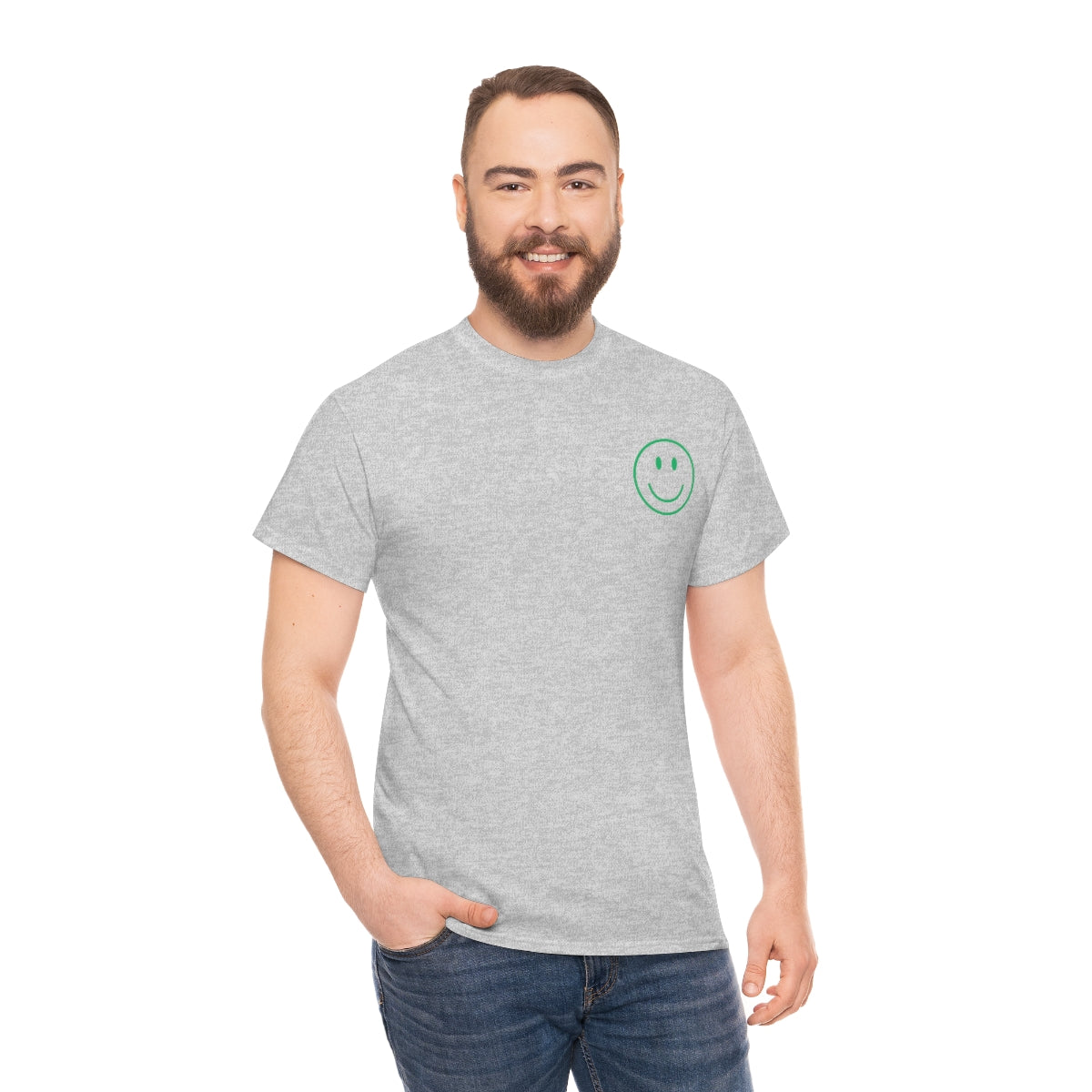 Keep On Smiling / T-shirt Unisex Heavy Cotton Tee / Green