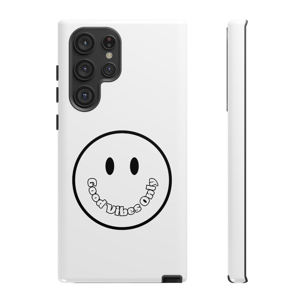 Smiley Happy Face Good Vibes Only Message Printed Phone Case