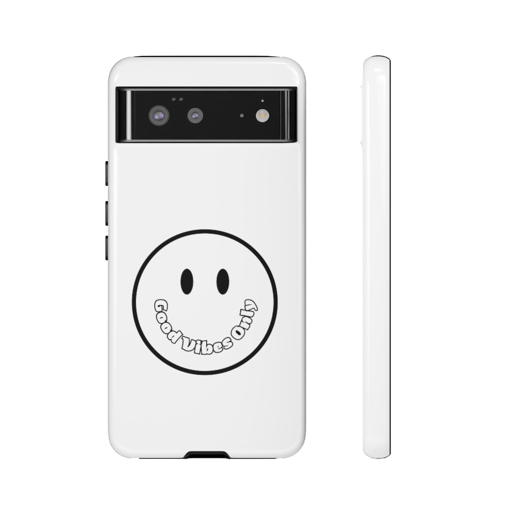 Smiley Happy Face Good Vibes Only Message Printed Phone Case