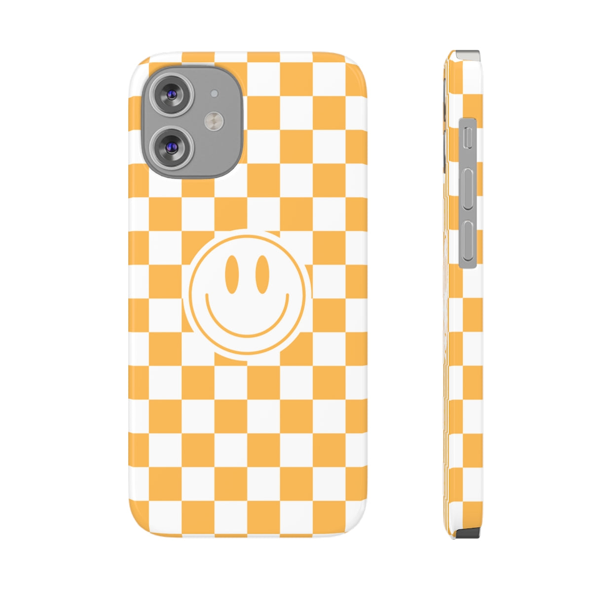 Checkered Board Smiley Happy Face / Slim Phone Cases, Case-Mate / Yellow