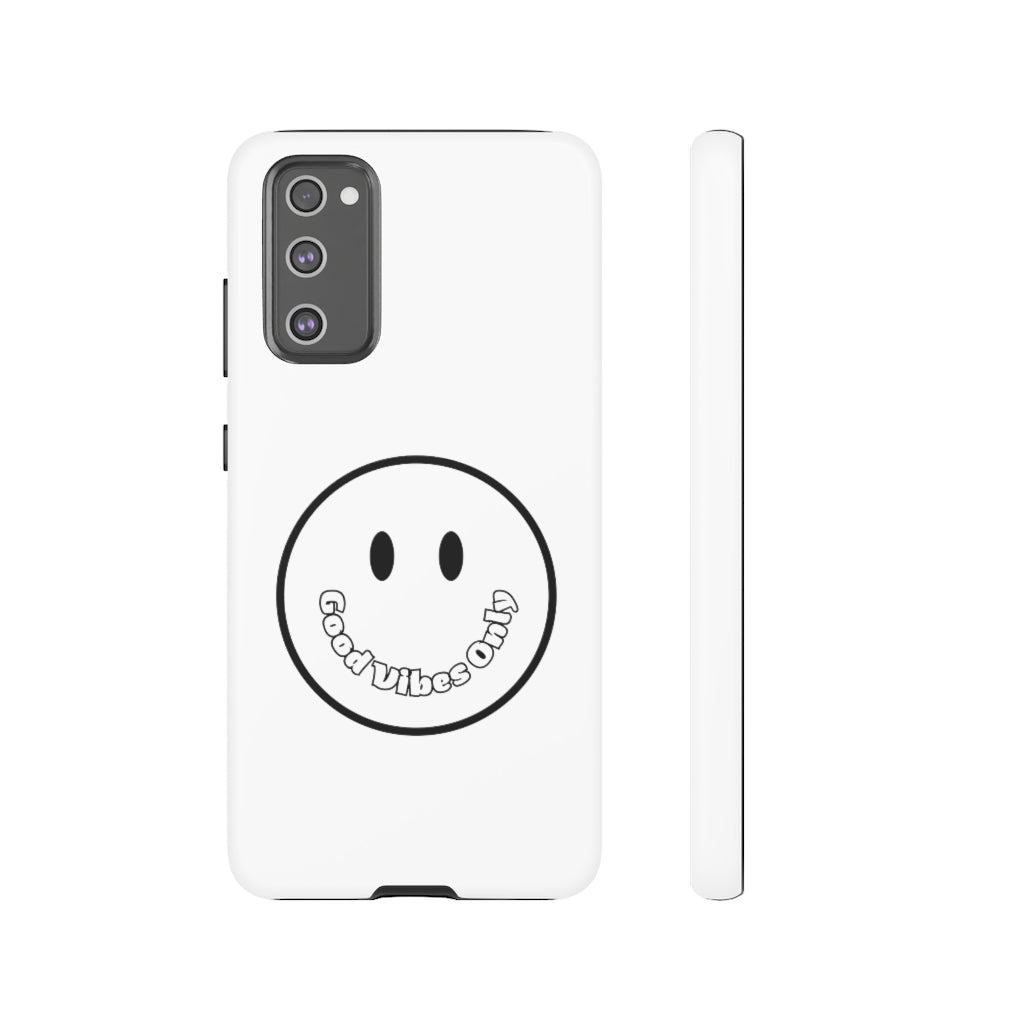 Smiley Happy Face Good Vibes Only Message Printed Phone Case