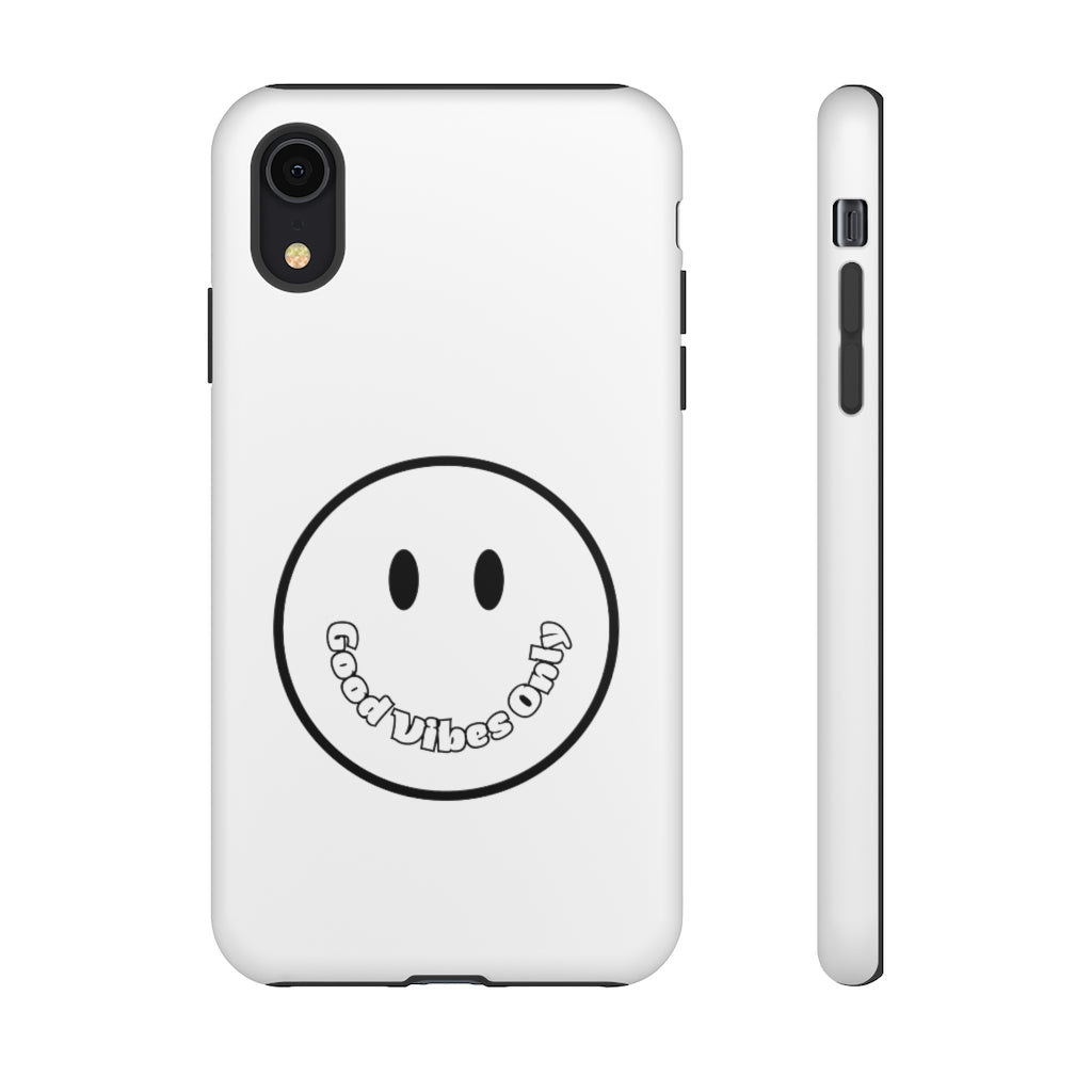 Smiley Happy Face Good Vibes Only Message Printed Phone Case