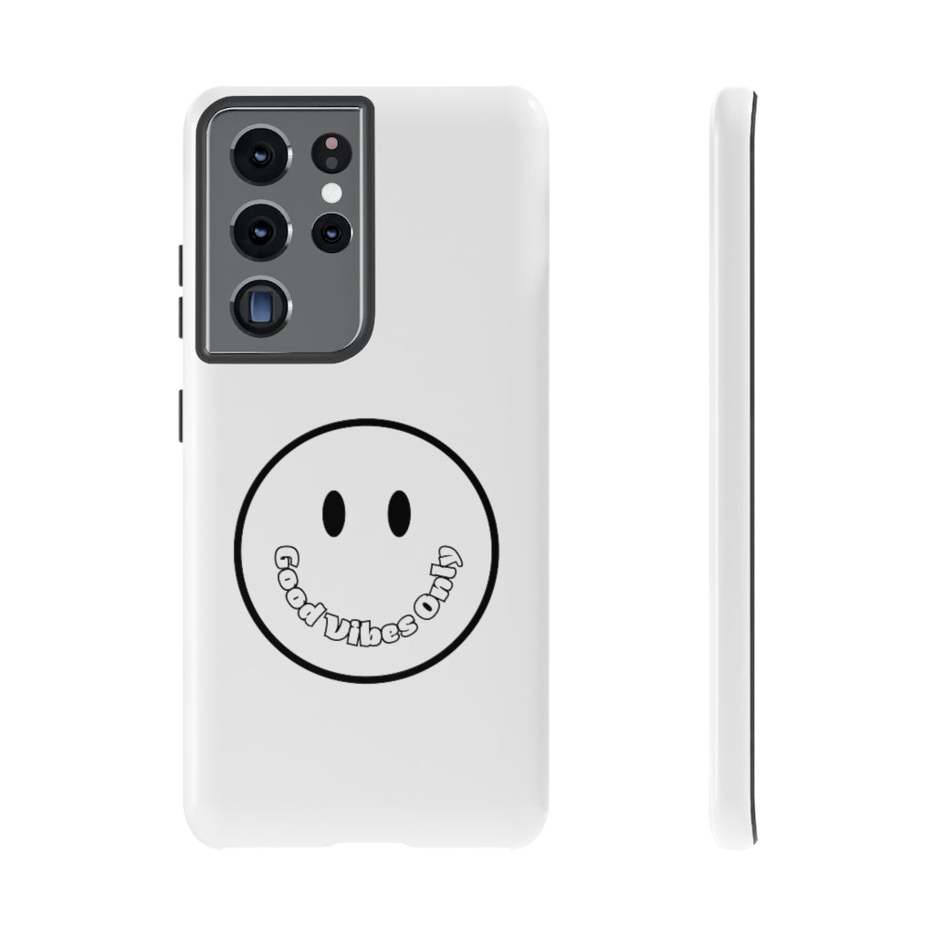 Smiley Happy Face Good Vibes Only Message Printed Phone Case