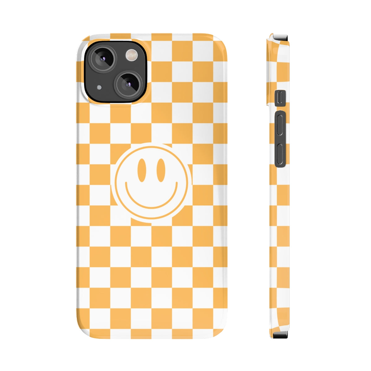 Checkered Board Smiley Happy Face / Slim Phone Cases, Case-Mate / Yellow