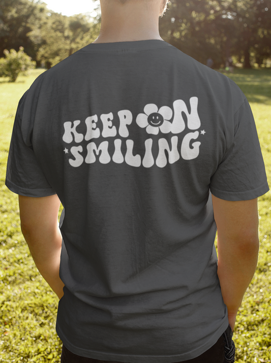 Keep On Smiling / T-shirt Unisex Heavy Cotton Tee / Dark Colors