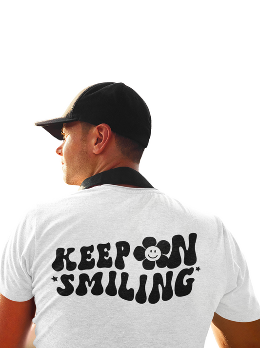 Keep On Smiling / T-shirt Unisex Heavy Cotton Tee / Light Colors